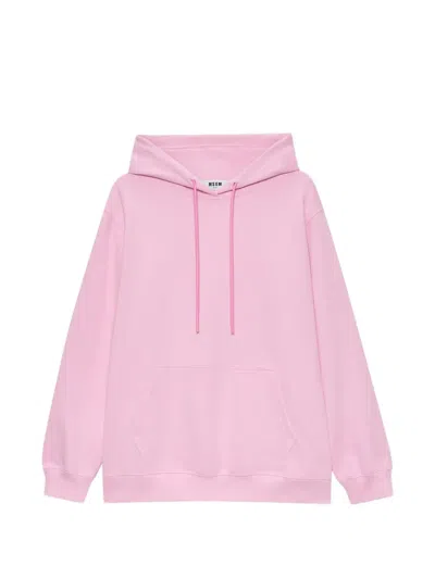 Msgm Logo-print Hoodie In Pink