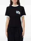 Msgm Logo-print Ringer T-shirt In Black