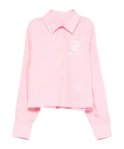 Msgm Logo-print Shirt In Pink