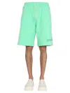 Msgm Light Green Solid Shorts In Green