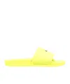 Msgm Logo-print Sliders In Yellow