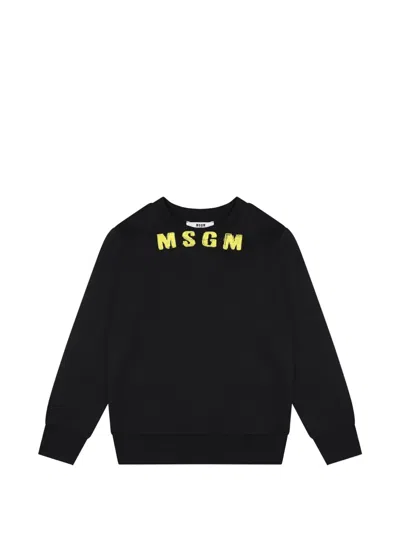 Msgm Kids' Logo-print Sweatshirt In Black