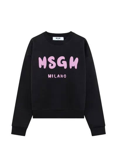 Msgm Logo-print Sweatshirt In Black