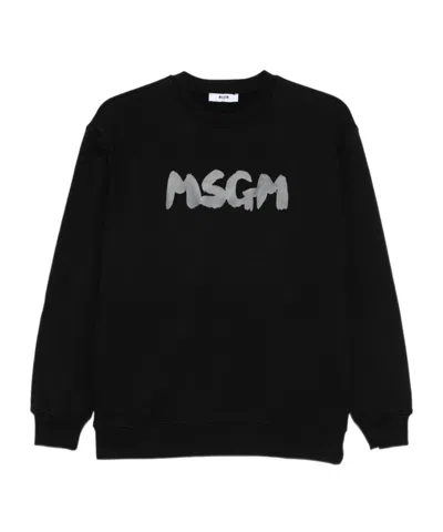 Msgm Logo-print Sweatshirt In Black