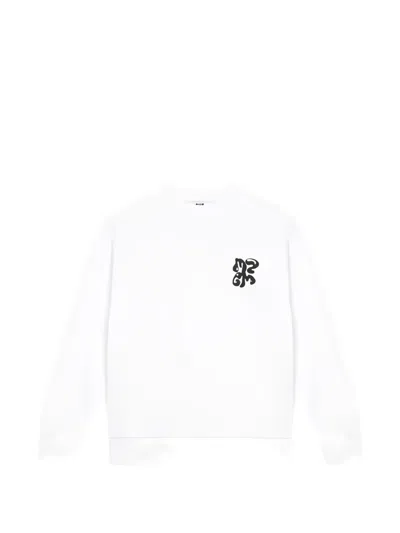 Msgm Kids' Logo-print Sweatshirt In White