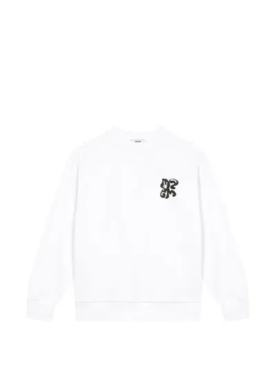 Msgm Kids' Logo-print Sweatshirt In White