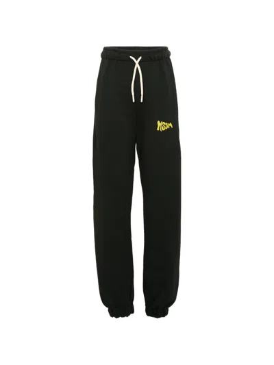 Msgm Kids' Logo-print Track Pants In Black