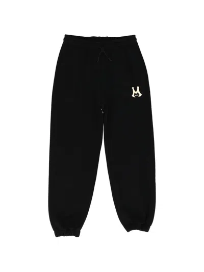 Msgm Kids' Logo-print Track Pants In Black