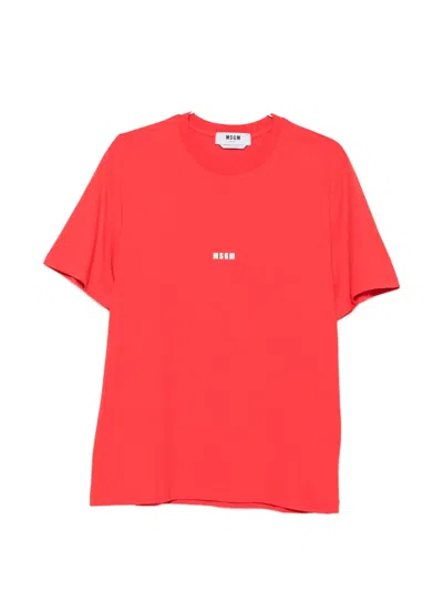 Msgm Logo-print T-shirt In Orange