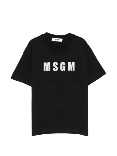 Msgm Logo-print T-shirt In Black