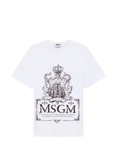Msgm Logo-print T-shirt In Multi