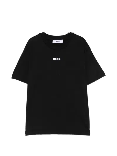 Msgm Kids' Logo-print T-shirt In Schwarz