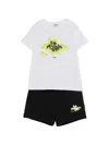 Msgm Logo-print T-shirt Shorts Set In White