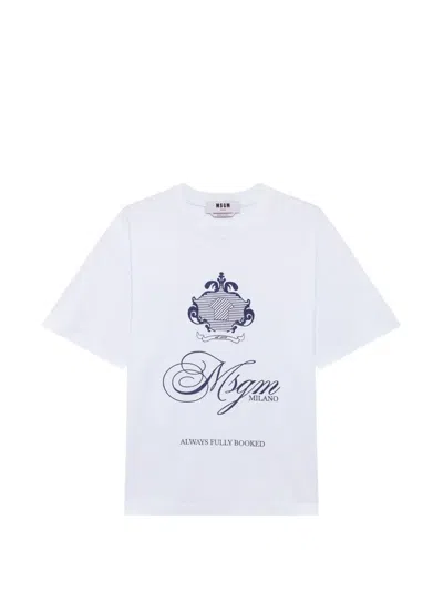 Msgm Logo-print T-shirt In White
