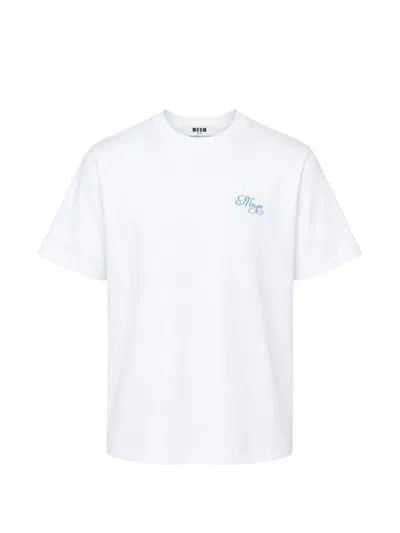 Msgm Logo-print T-shirt In White