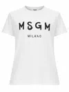 Msgm T-shirt Con Logo Pennellato In White