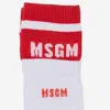 Msgm Logo-striped Cotton Blend Tights In Multi