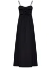 Msgm Fitted Black Dress With Ruching And Flowing Skirt