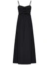 Msgm Fitted Black Dress With Ruching And Flowing Skirt In Black