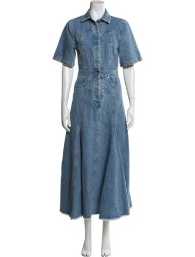 Pre-owned Msgm Long Dress In Blue