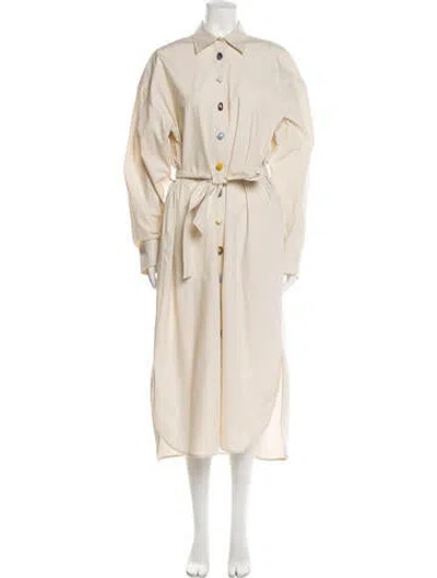 Pre-owned Msgm Long Dress In Neutral