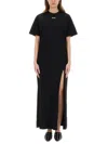 Msgm Black Printed Maxi Dress In Black