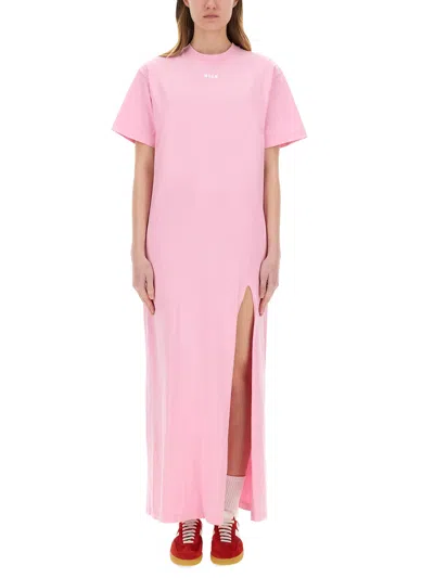 MSGM LONG DRESS WITH SLIT