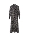 Msgm Long Shirt Dress In Printed Viscose In Black