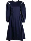 Msgm Long-sleeve A-line Dress In Blue