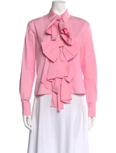 Pre-owned Msgm Long Sleeve Blouse In Pink