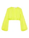 Msgm Long-sleeve Blouse In Yellow