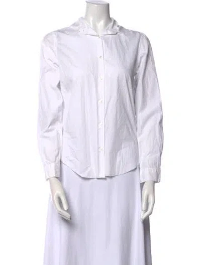 Pre-owned Msgm Long Sleeve Button-up Top In White