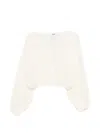 Msgm Long-sleeve Crop Top In Neutral