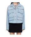 Msgm Blue Paint Splatter Denim Shirt