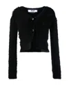 Msgm Long-sleeve Knitted Cardigan In Black