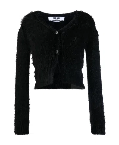 MSGM LONG-SLEEVE KNITTED CARDIGAN