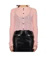 Msgm Long Sleeve Knitted Cardigan In Pink