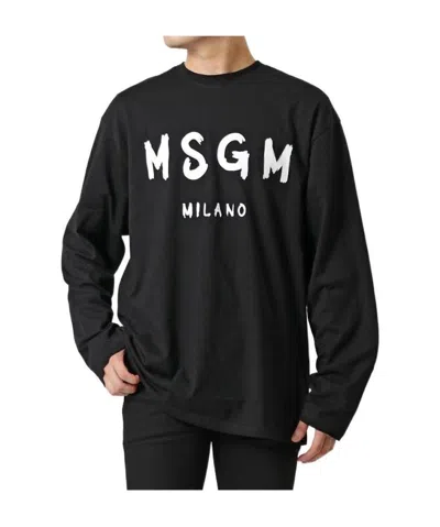 MSGM MSGM LOGO PRINTED LONG-SLEEVED T-SHIRT