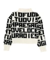Msgm Black Virgin Wool-blend Lettered Sweater In Multi