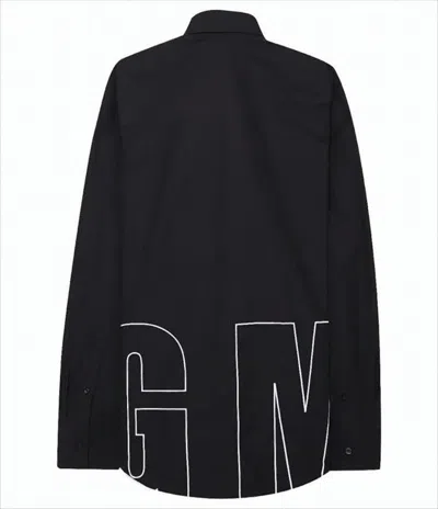Msgm Long-sleeve Shirt With Bold Graphic Design In Black