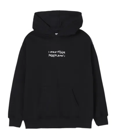 Msgm Long Sleeve Sweatshirt In Black
