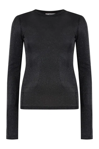 Msgm Long Sleeve Top In Black