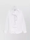 Msgm Long Sleeve Top Ruffled Detail In White