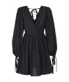 Msgm Long-sleeve Wrap Dress In Black