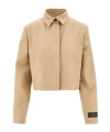 Msgm Long-sleeved Casual Jacket In Nude