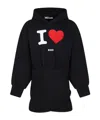 Shop Msgm Logo-print Hooded Dress In Black