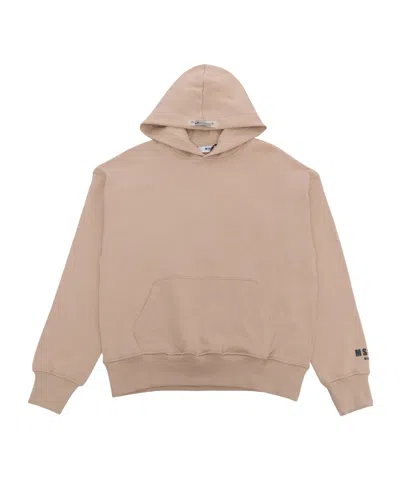 Msgm Long-sleeved Hooded Sweater In Nude