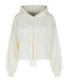 Msgm Wool Blend Sweater Hooded Design In White