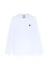 Msgm Long-sleeved Logo-detail T-shirt In White