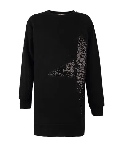Msgm Long-sleeved Patterned Sweatshirt In Black